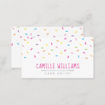 Sprinkles Modern Cute Patterned Colorful Fun Party Business Card at Zazzle
