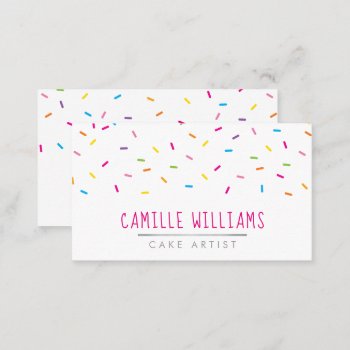 Sprinkles Modern Cute Patterned Colorful Fun Party Business Card by edgeplus at Zazzle