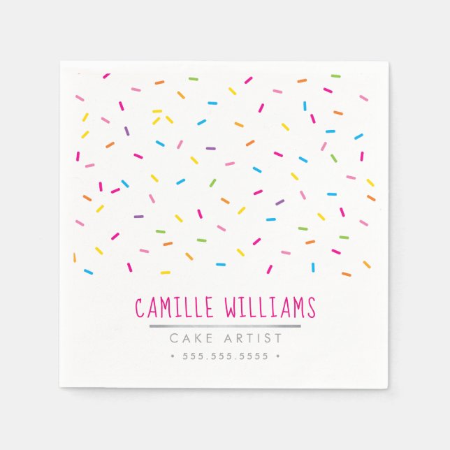 SPRINKLES modern cute patterned colorful fun party Napkins (Front)