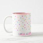 Sprinkles Modern Cute Patterned Colorful Fun Party Two-tone Coffee Mug at Zazzle