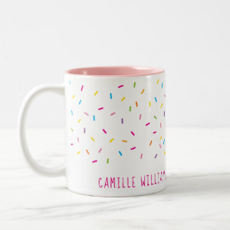 SPRINKLES modern cute patterned colorful fun party Two-Tone Coffee Mug