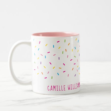 Sprinkles Modern Cute Patterned Colorful Fun Party Two-tone Coffee Mug