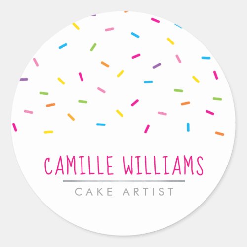 SPRINKLES modern cute patterned colorful party Classic Round Sticker