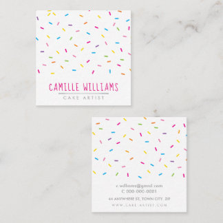 SPRINKLES modern cute patterned colorful party Square Business Card