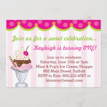 Sprinkles On Top Ice Cream Party Invitation (pink) by modernmaryella at Zazzle
