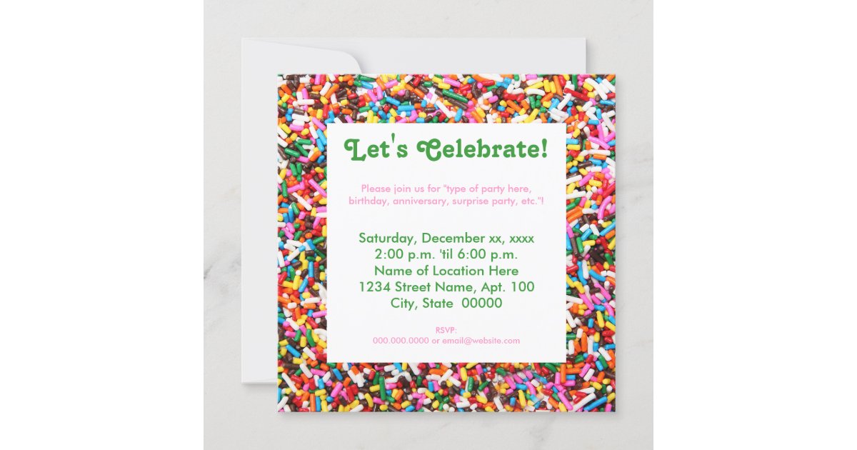 Sprinkles Party Invitations Zazzle