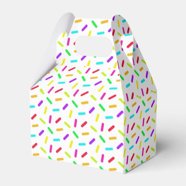 Sprinkles Pattern Colorful Custom Favor Boxes (Front Side)