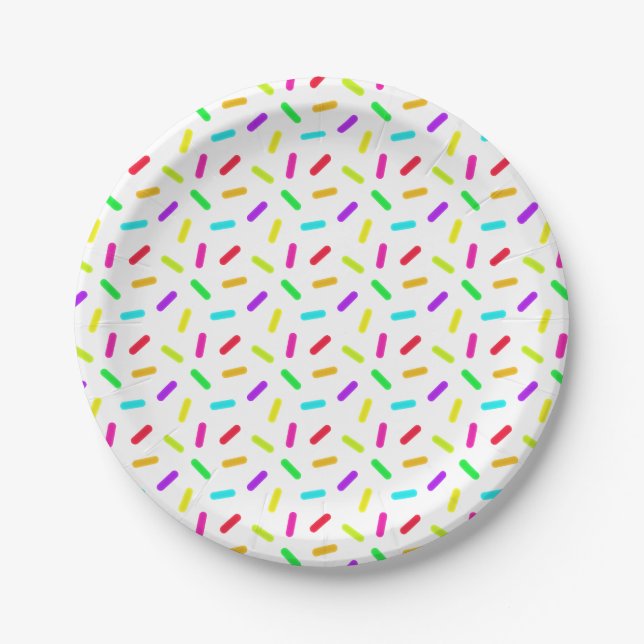 Sprinkles Pattern Colorful Custom Paper Plates (Front)