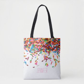 Sprinkles Personalized Tote Bag by CarriesCamera at Zazzle