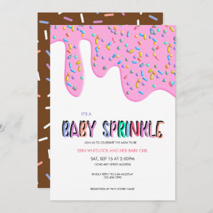 Sprinkles Pink Baby Sprinkle Invitations