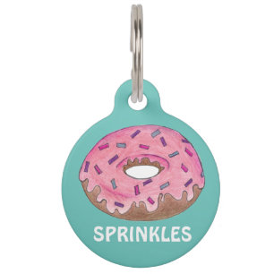 Sprinkles Pink Donut Doughnut Foodie Dog Pet Tag