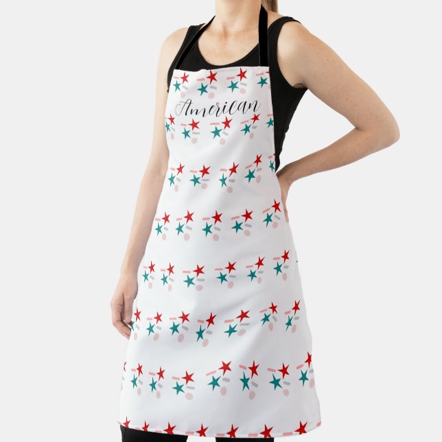 Sprinkles Red White Patriotic Flag Apron (Insitu)