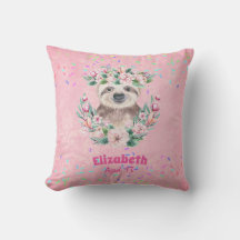 Sprinkles SLOTH Boho Girls Pink Flowers Gifts Cute