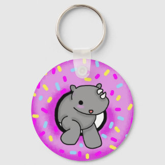 Sprinkles the Rhino Keychain