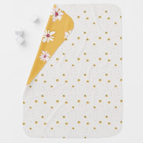 sprinkling chamomile blossoms  summer daisies baby blanket