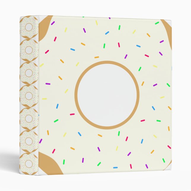 Sprinkly Donut 3 Ring Binder (Front/Spine)