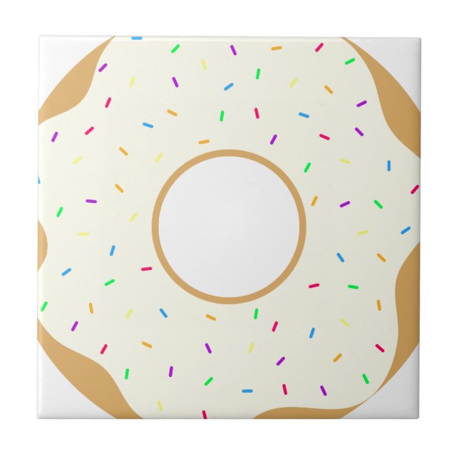 Sprinkly Donut Ceramic Tile (Front)