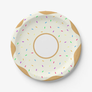 Sprinkly Donut Paper Plates