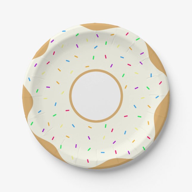 Sprinkly Donut Paper Plates (Front)