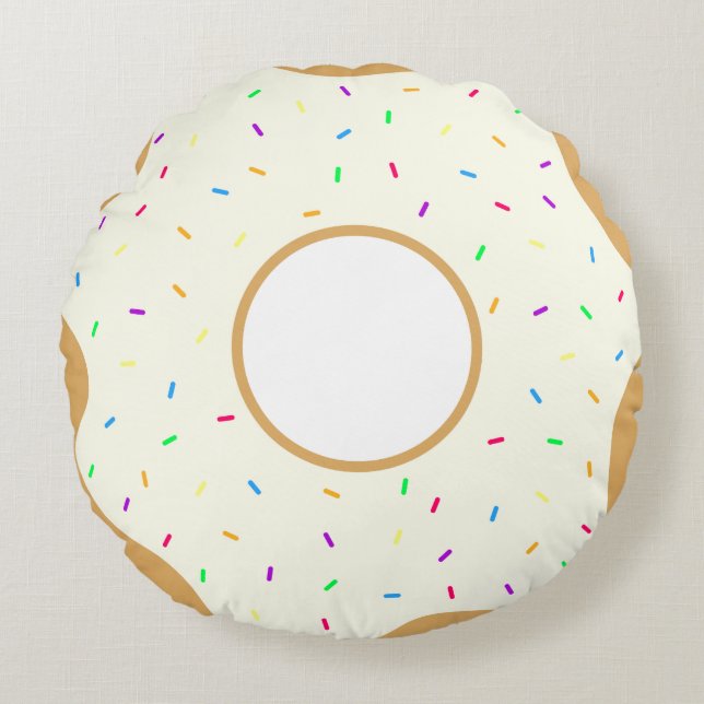 Sprinkly Donut Round Pillow (Front)