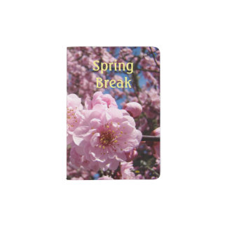 Sprint Break Passport Holder Pink Tree Blossoms
