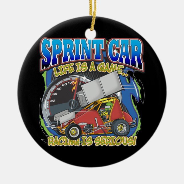 Sprint Car Life Ceramic Ornament (Front)