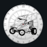 Sprint Car Outline Dartboard<br><div class="desc">Finishing races is important, but racing is more important.</div>