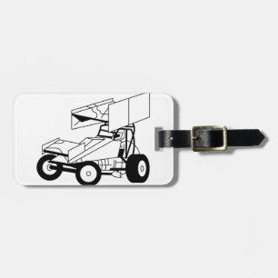 Sprint Car Outline Luggage Tag