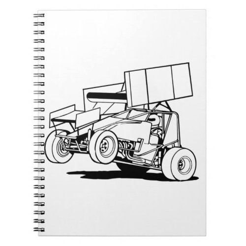 sprint car racing gift for race fans notebook