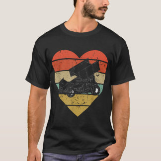 Sprint Car Racing Vintage Design Retro Racer Heart T-Shirt