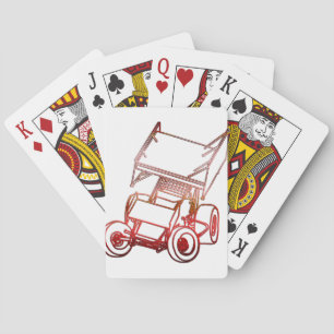 Sprint Car Skewed/Sunset Poker Cards