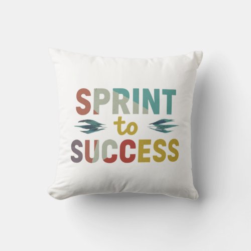 Sprint To Success Throw Pillow