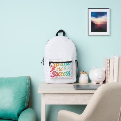 Sprint to Sucess Printed Backpack