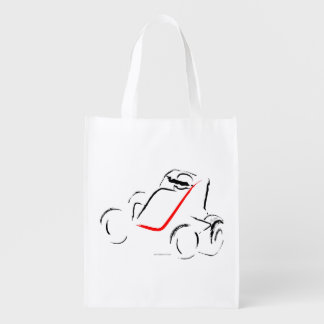 Sprintcar 01 Black and Red Grocery Bag