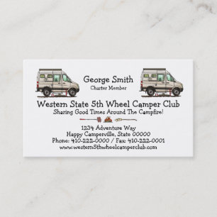 Sprinter Camper Van RV happy camper Business Card
