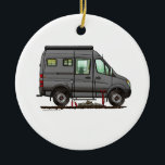 Sprinter Camper Van RV happy camper Ceramic Ornament<br><div class="desc">This Sprinter camper van RV happy camper art is as cute as it can be. You have never seen anything like it. A happy creation from the imagination of the little boy living inside an artist over 70 years old. Let him come out and play by including his fun campers...</div>