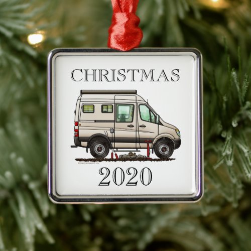 Sprinter Camper Van RV happy camper Metal Ornament