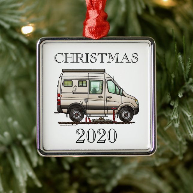 Sprinter Camper Van RV happy camper (rat) Metal Ornament (Tree)