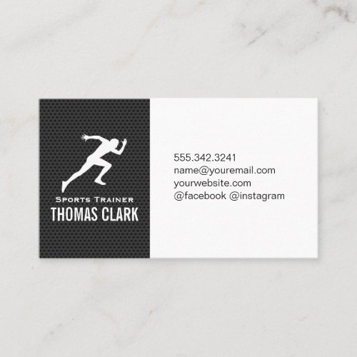 Sprinter  Sports Trainer carbon pattern Business Card