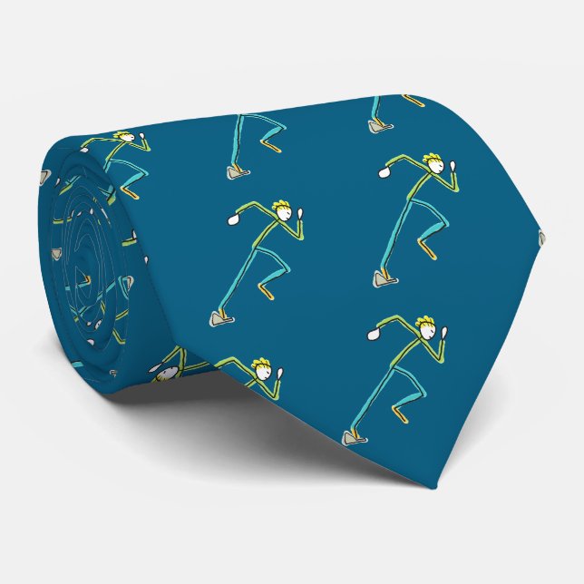 Sprinter Stickman Neck Tie (Rolled)