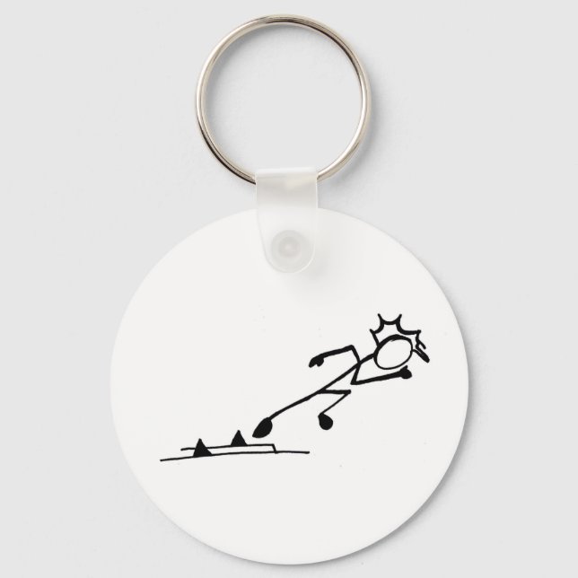 Sprinter Stickman Track and Field Keychain (Front)