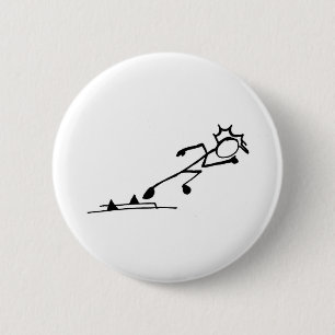 Sprinter Stickman Track and Field Pinback Button