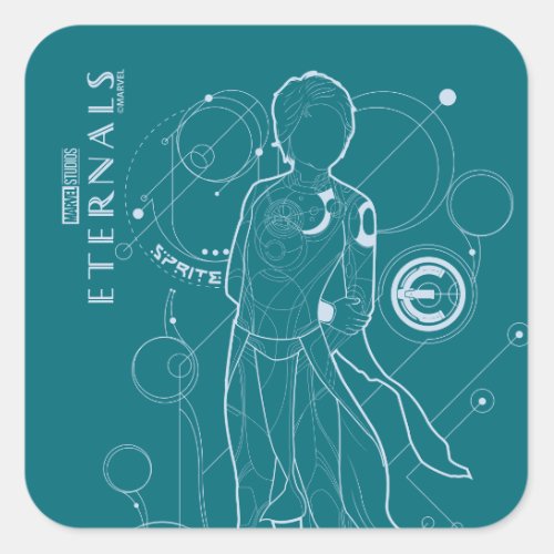 Sprite Astrometry Outline Square Sticker