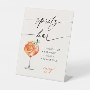 Spritz Bar Modern Calligraphy Table Sign 