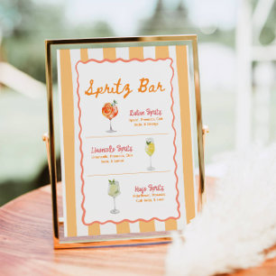 Spritz Bar Sign Wavy Stripe Print