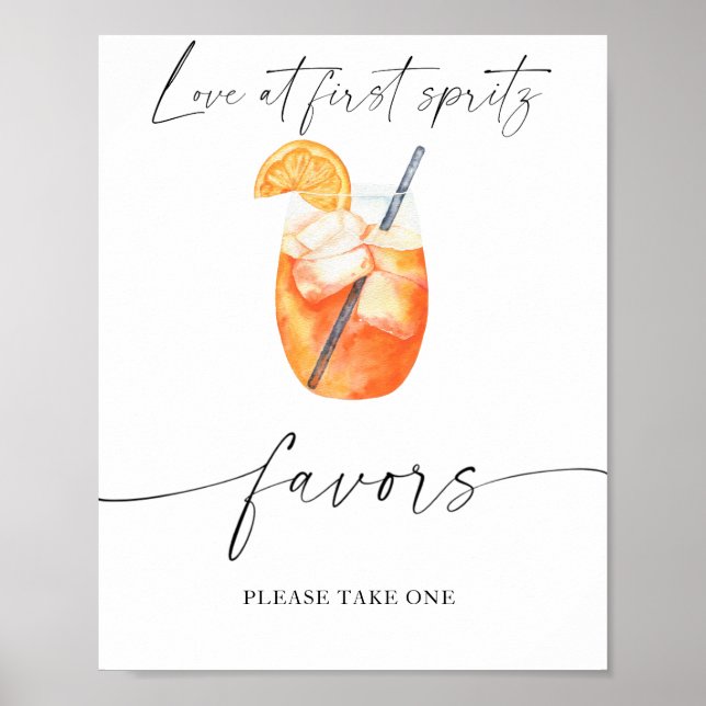 Spritz bridal shower - favors please take one  poster (Front)