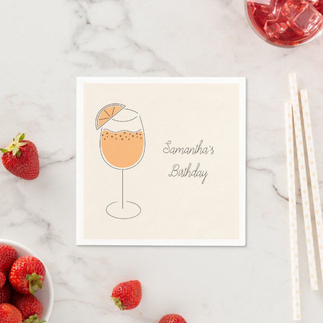 Spritz Bubbly Cocktail Birthday Party Napkins (Insitu)