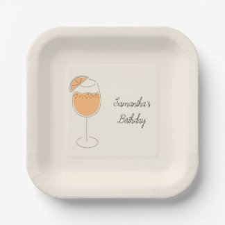 Spritz Bubbly Cocktail Birthday Party Paper Plates