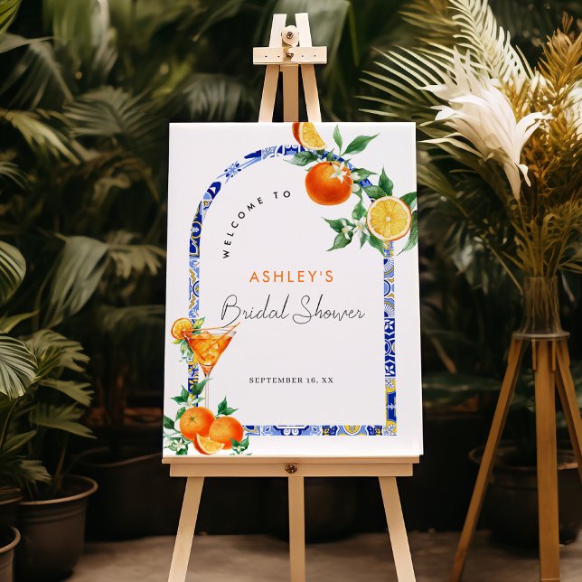 Spritz Mediterranean Arch Bridal Shower Welcome Foam Board (Creator Uploaded)