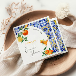 Spritz Mediterranean Boho Arch Bridal Shower Napkins